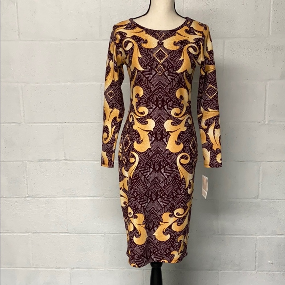 Lularoe Debbie Dress S Elegant Collection Burgundy